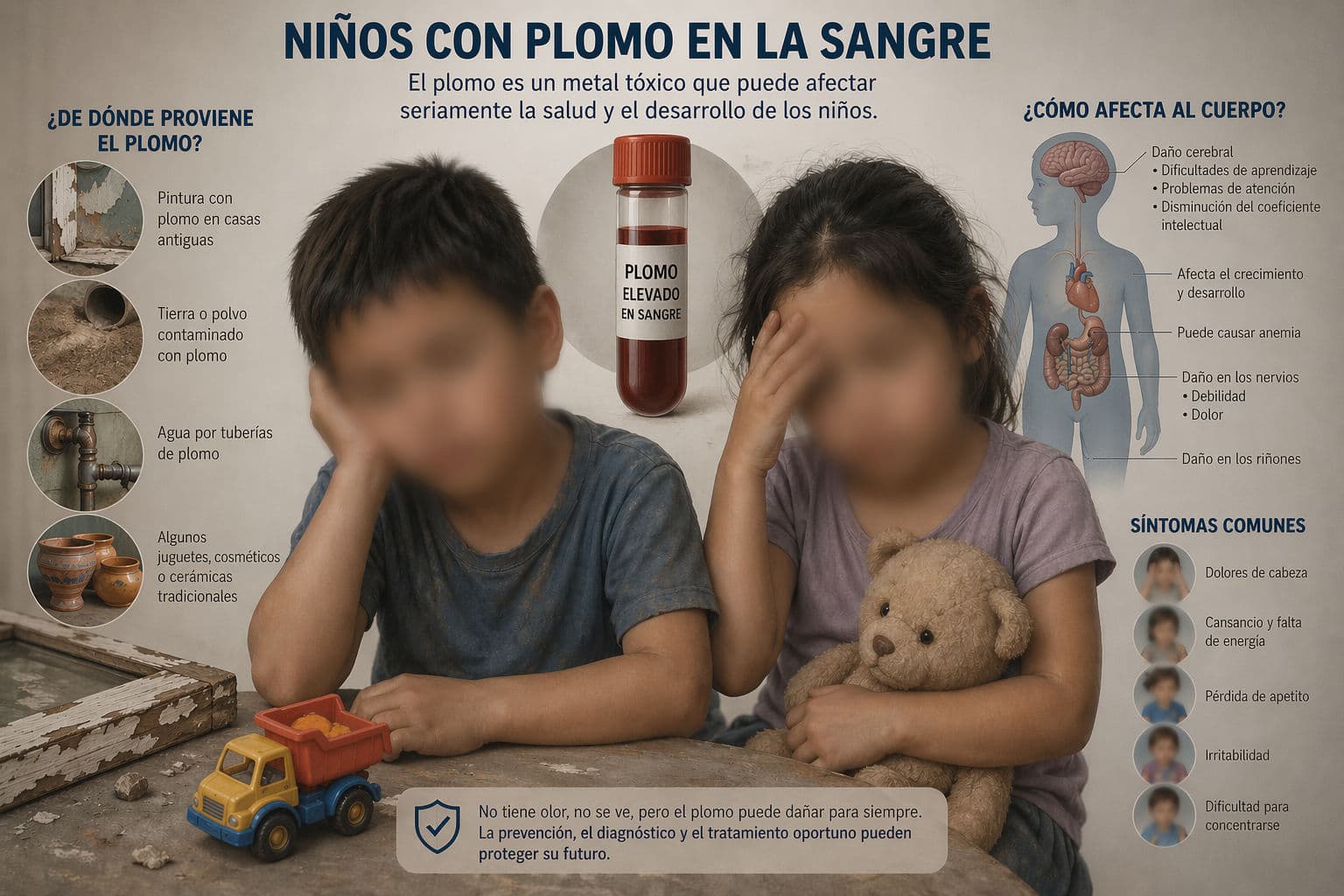 Niños intoxicados por plomo en México: Puebla, San Luis Potosí y Tlaxcala, los más afectados